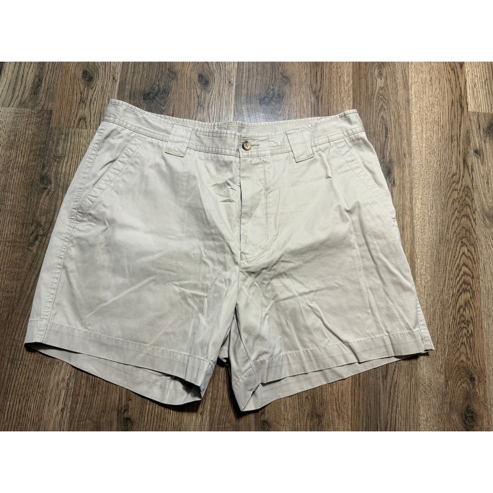 Faconnable Chino Shorts Mens 35 Beige Adult Cotton Twill Casual Excellent